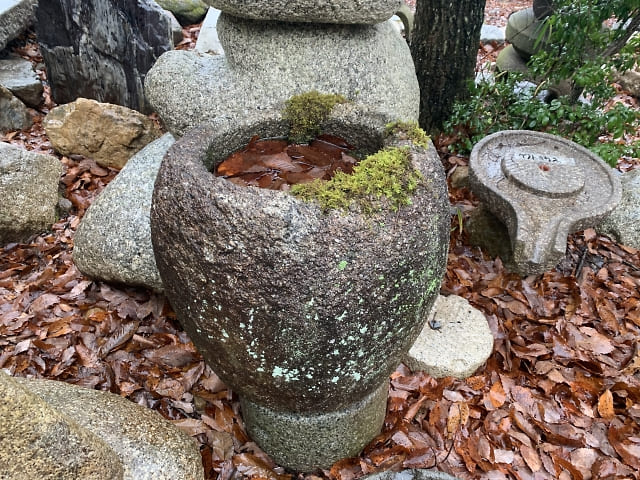 白川石の棗型水鉢