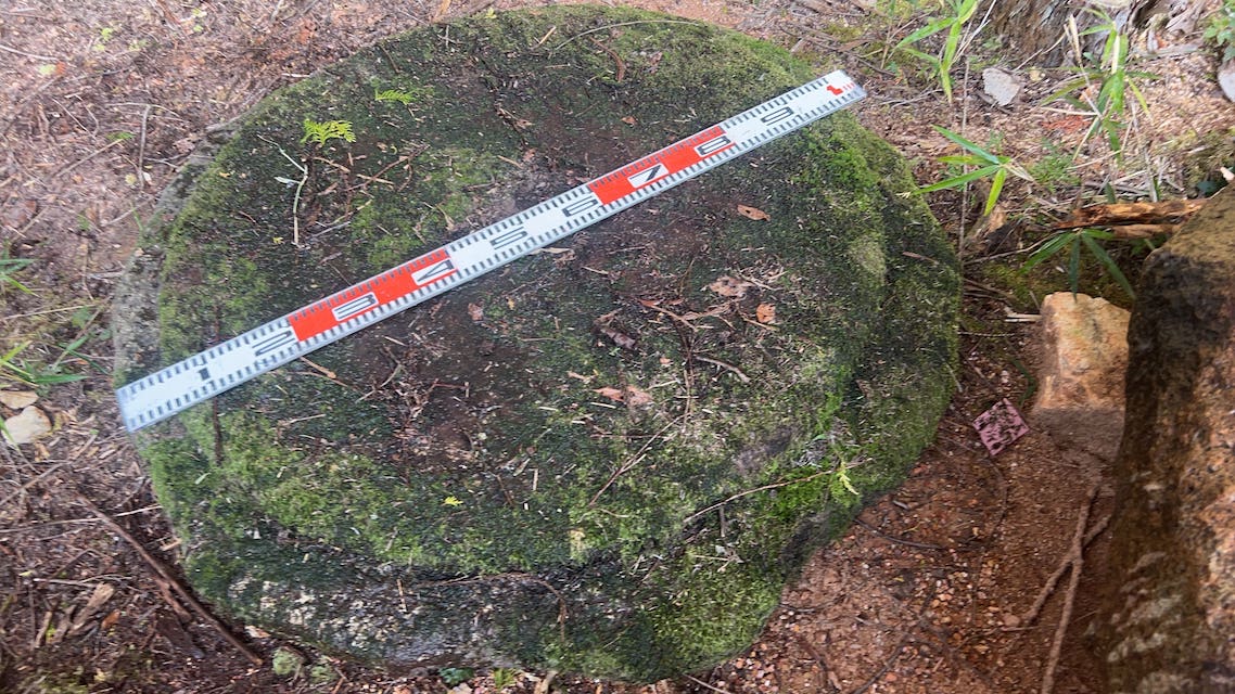 苔生した庭伽藍石