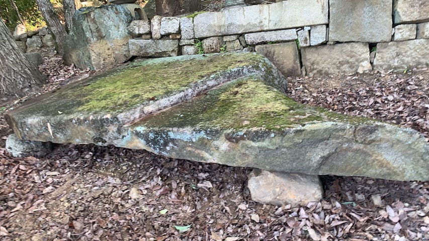 特大の丹波蔵馬石の踏み込み石